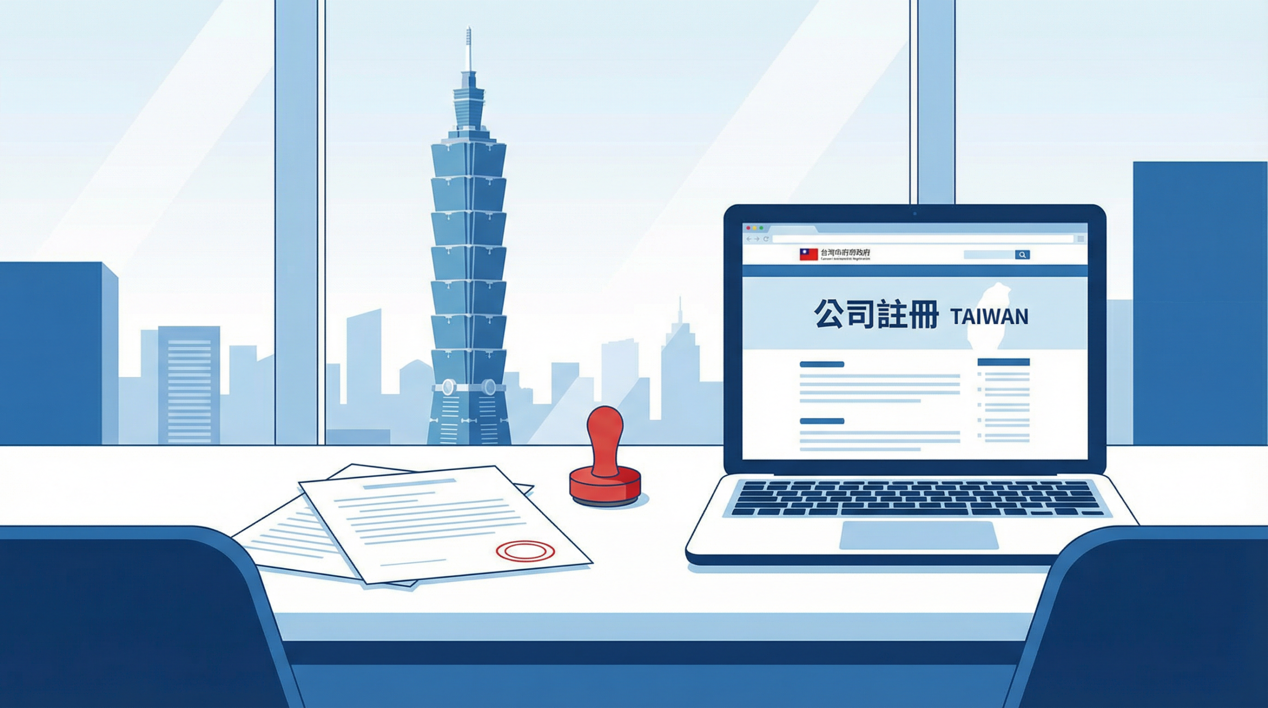 如何在台灣註冊公司 - 公司設立流程概念圖